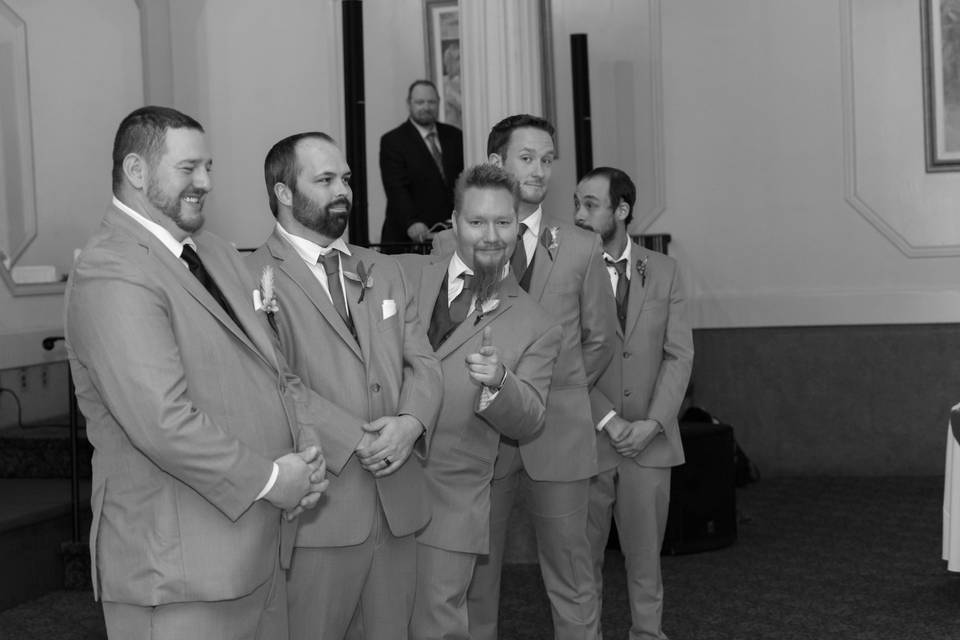 The groom and his groomsmen