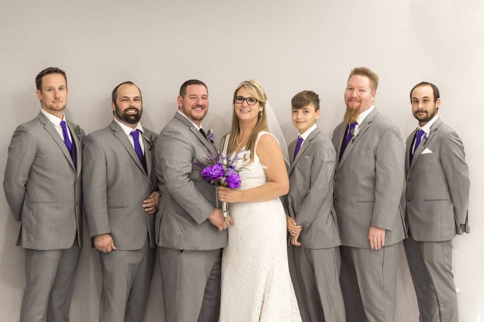 Bride and her men