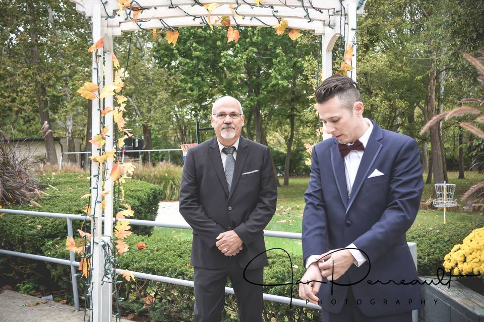 Groom waiting on his Bride