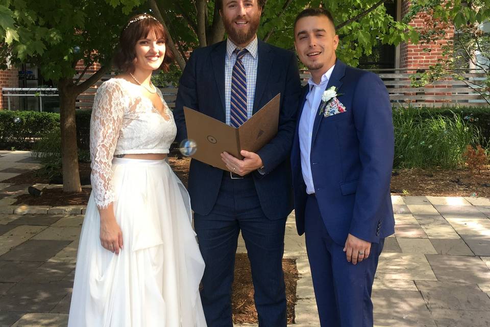 A courtyard wedding