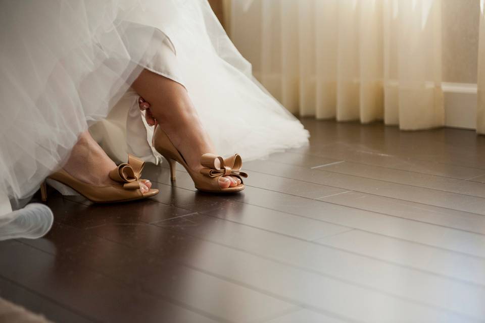 Bride in guest room