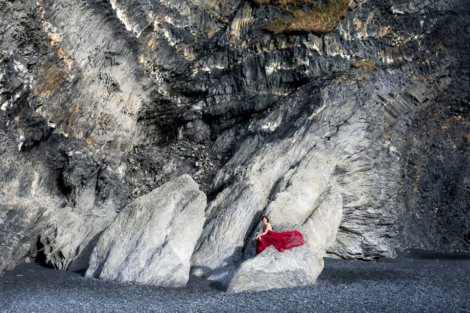 Iceland red dress