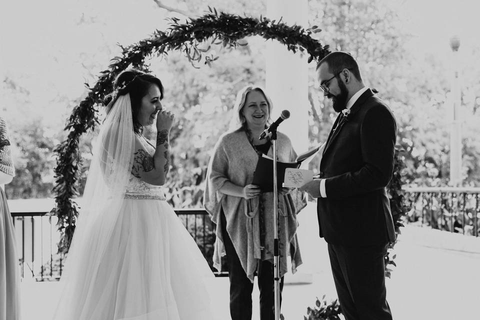 Saying their vows