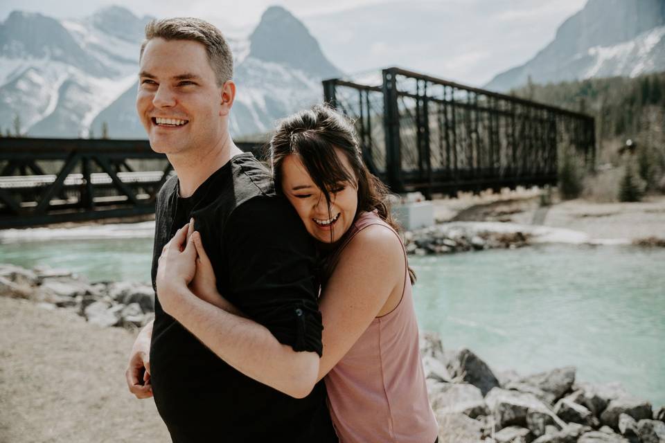 Canmore Engagement Photo
