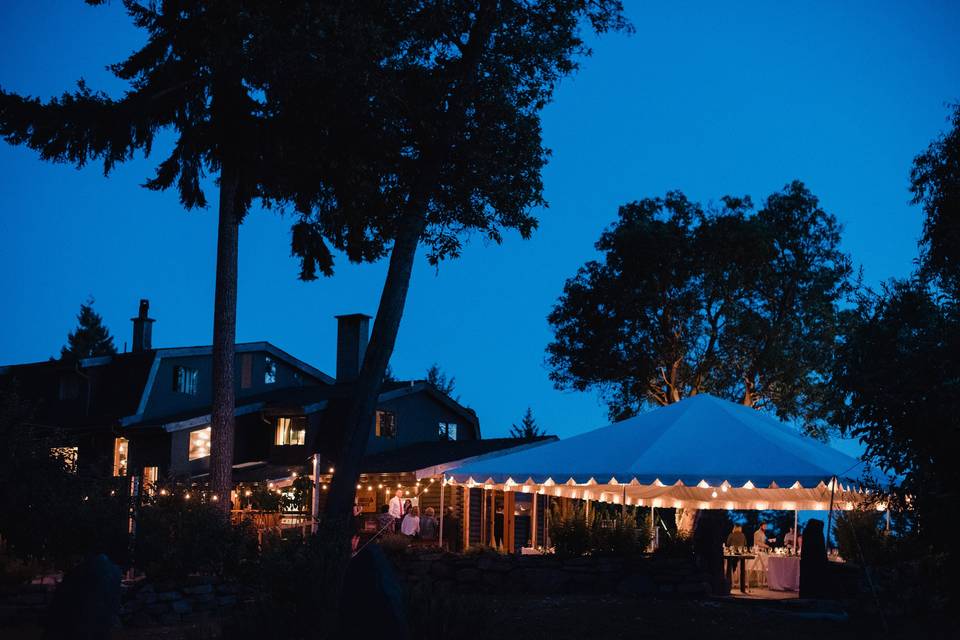 The Tent Illuminated at Night