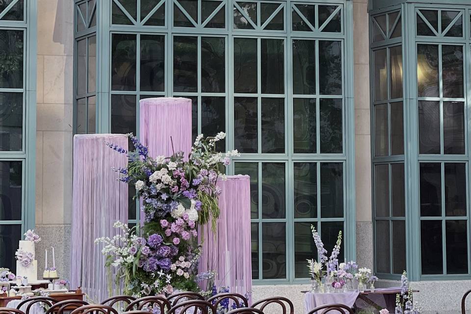 Beautiful backdrop ceremony