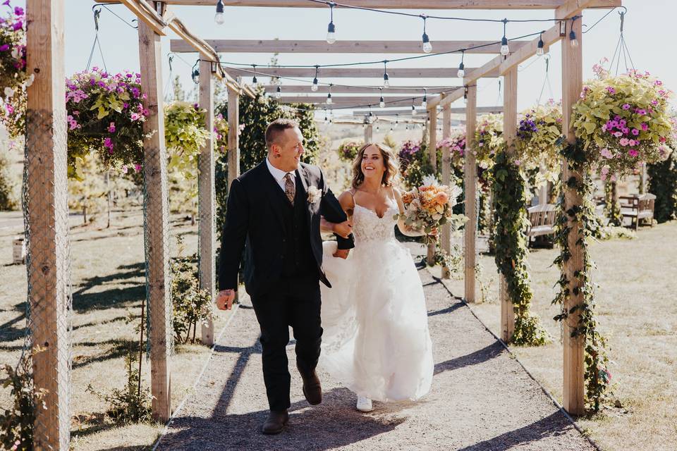 Pergola Aisle with Flowers