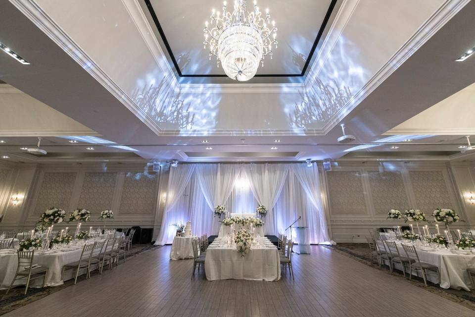 Backdrop with chandelier