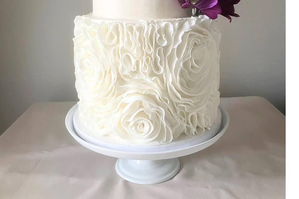 Ruffled wedding cake