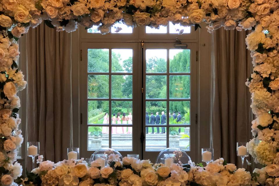 White floral window