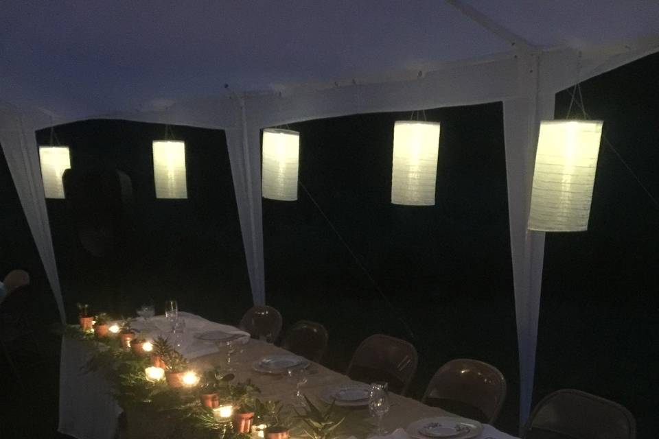 Head table at night