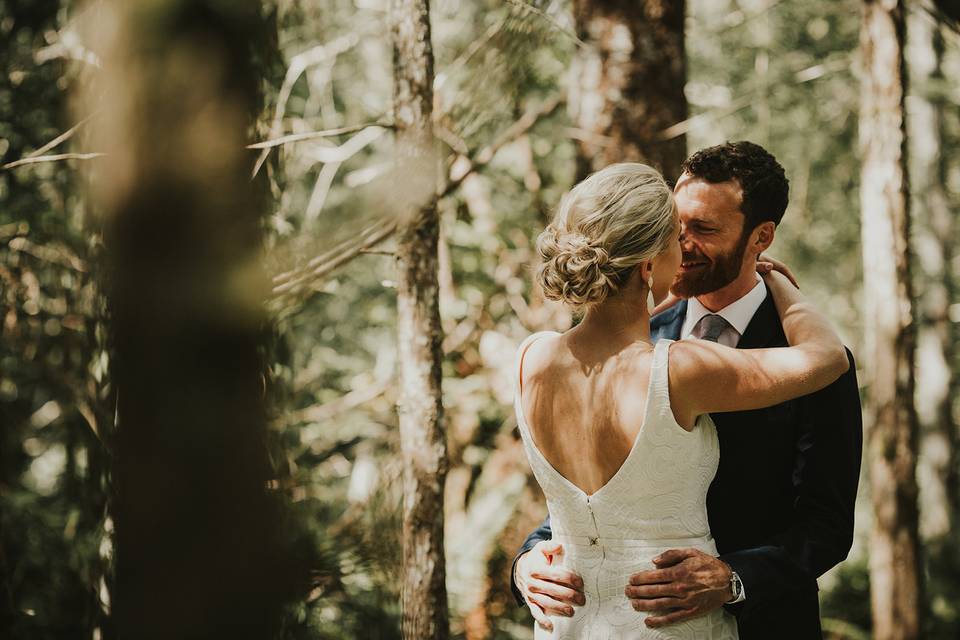 July Wedding Forest Trail