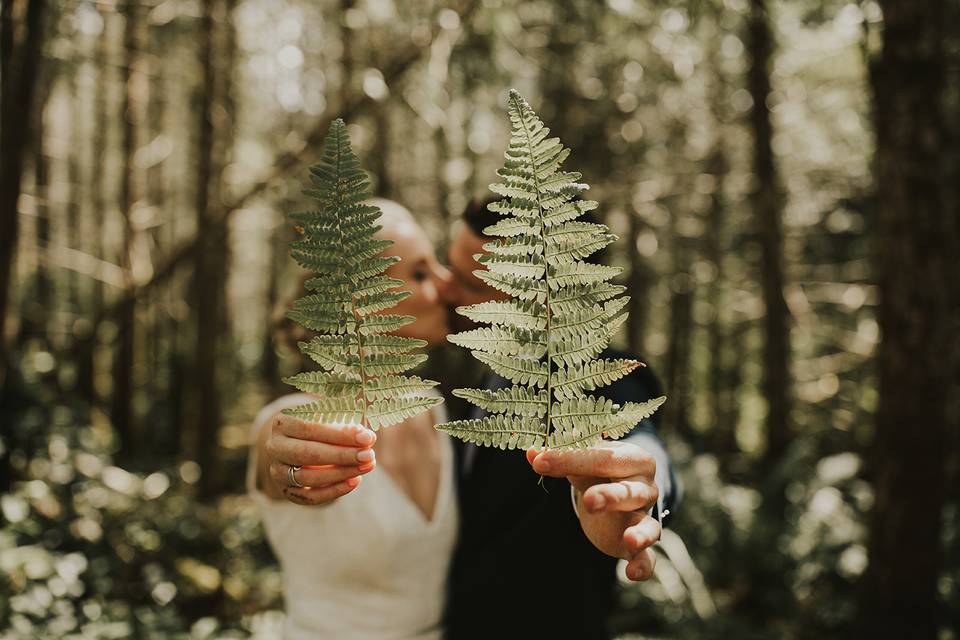 July Wedding Forest Trail