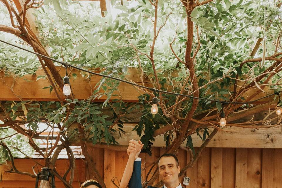 August Wedding Wisteria Patio