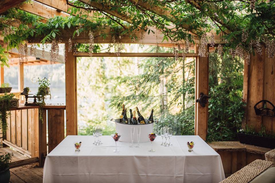 August Wedding Wisteria Patio