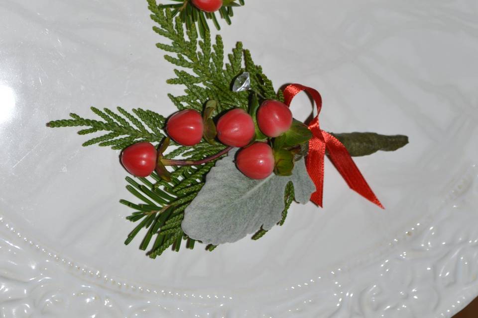 Christmas Wedding Boutonniere