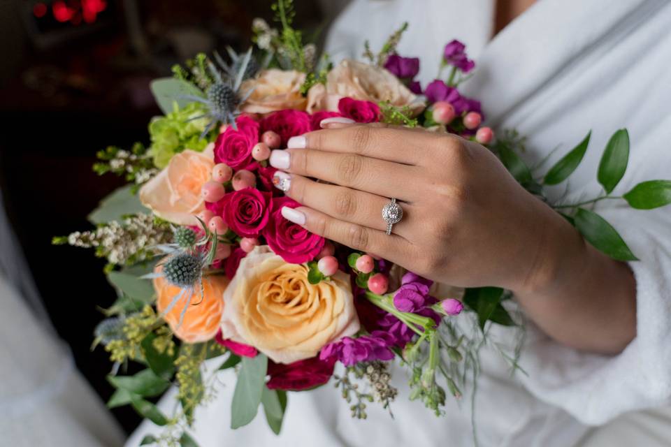 Flowers and ring