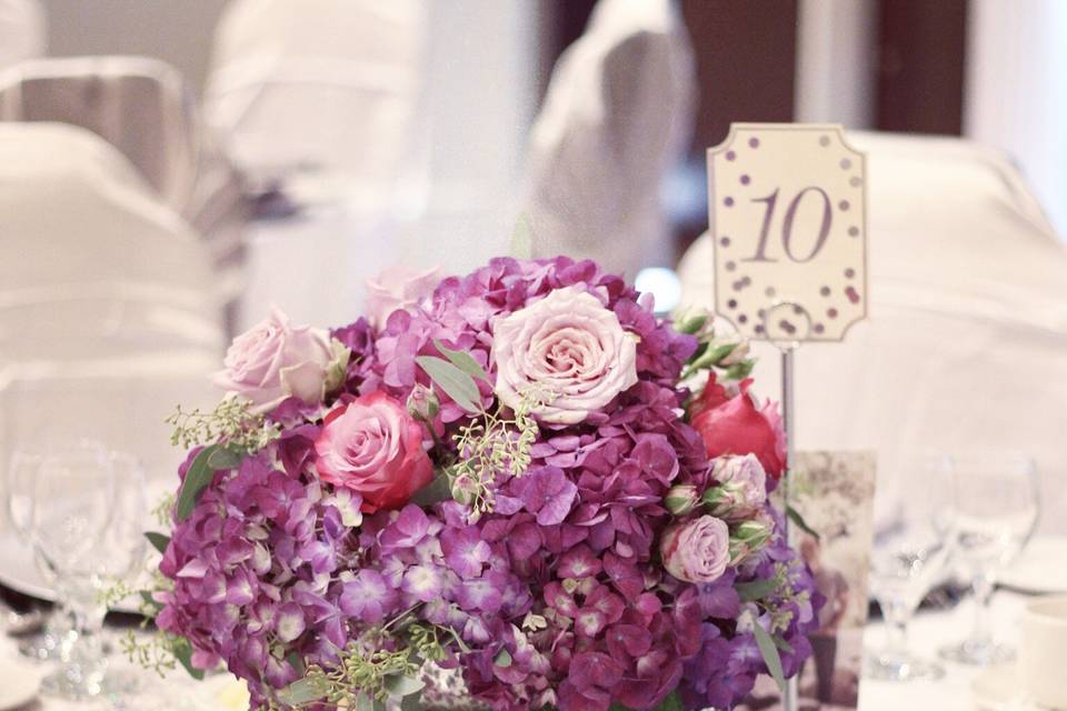 Purple centerpiece