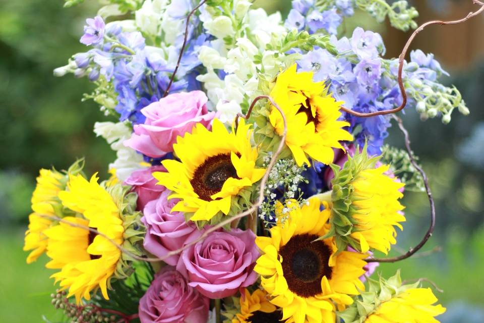 Blue and purple bouquet