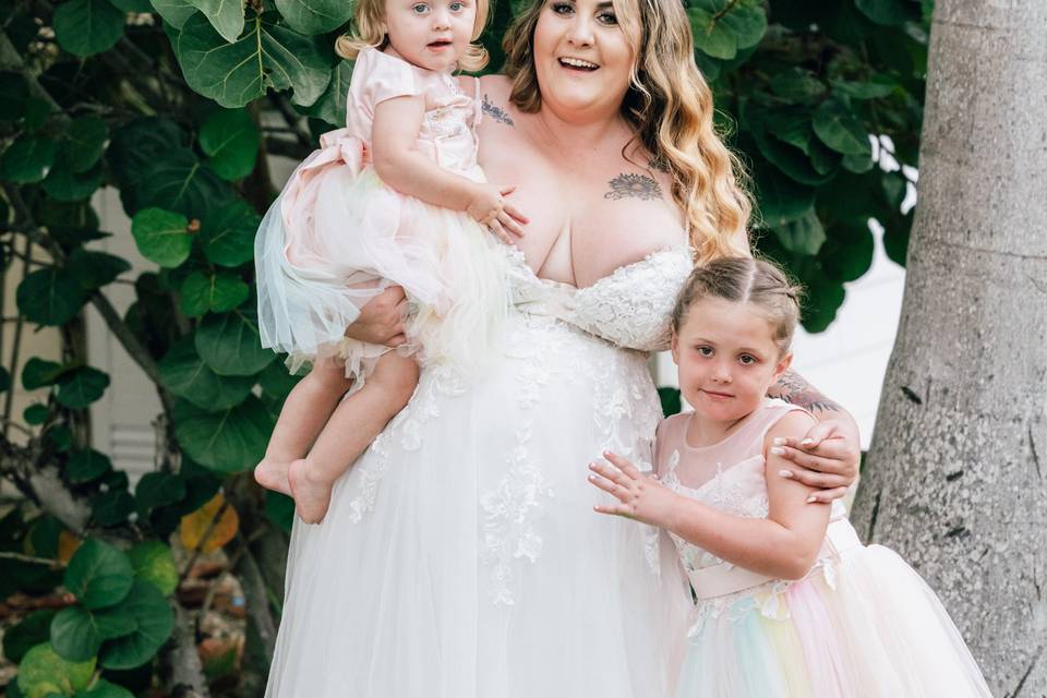 Bride and daughters