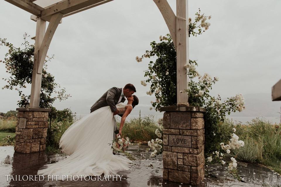 Rose covered arbour