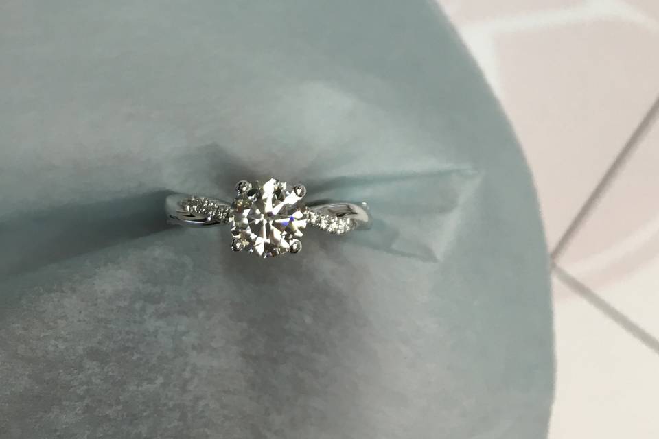 Twisted Band Engagement Ring