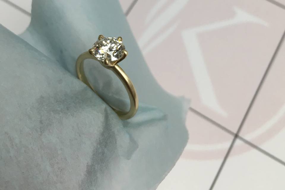 Matte Finish Engagement Ring
