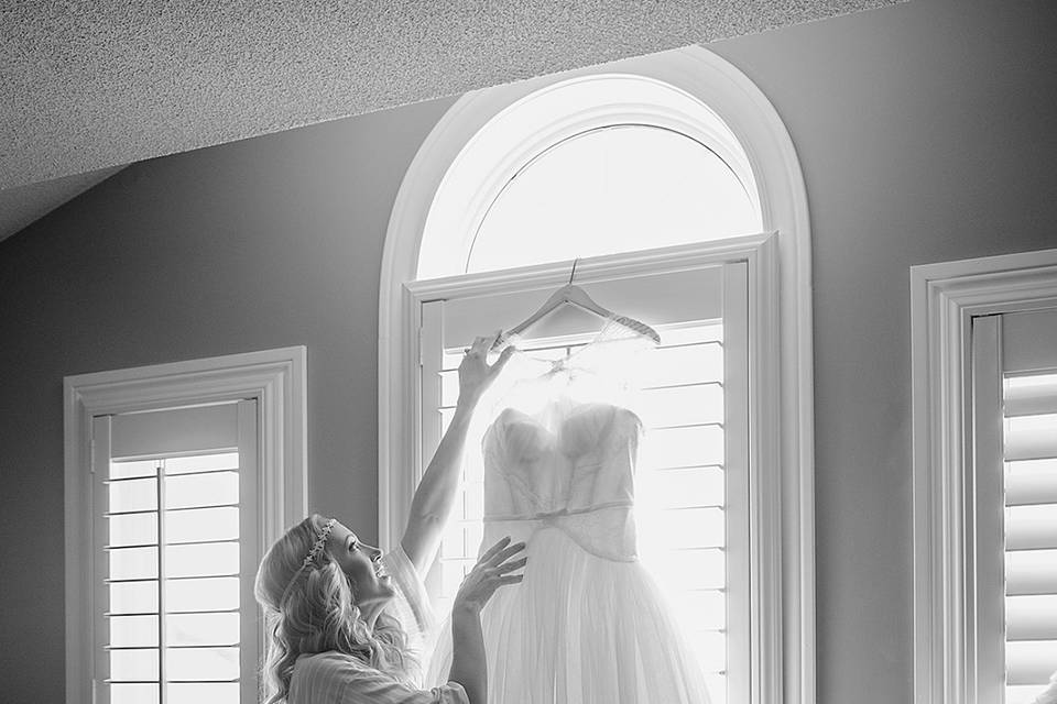 Bride getting ready