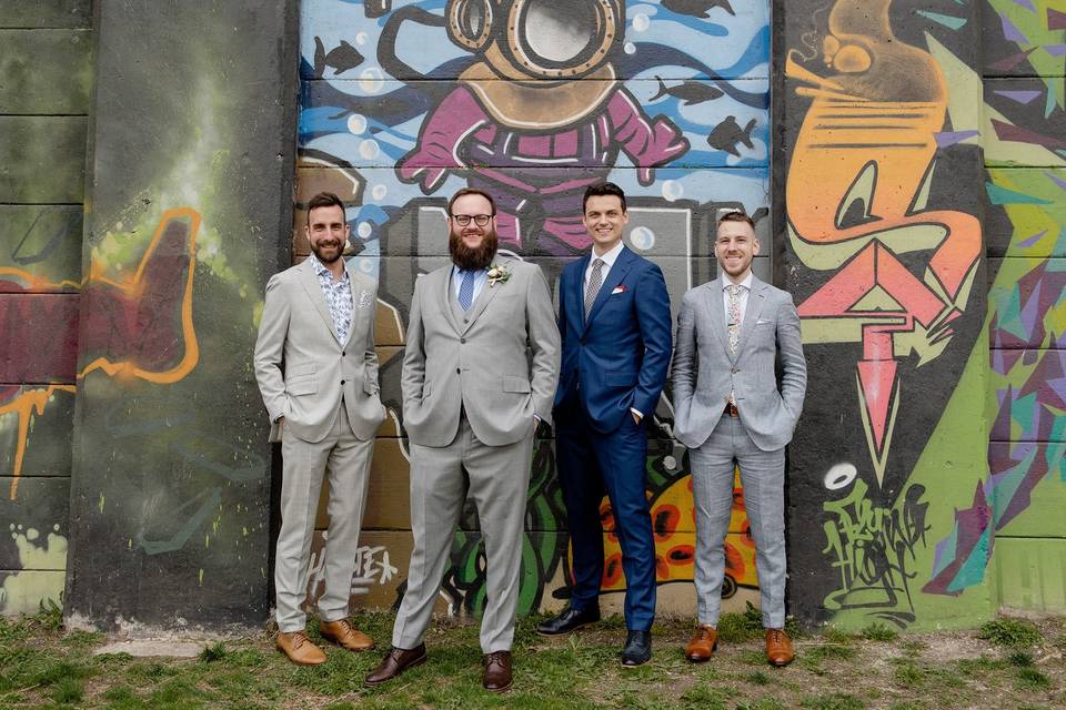 Hipster groomsmen