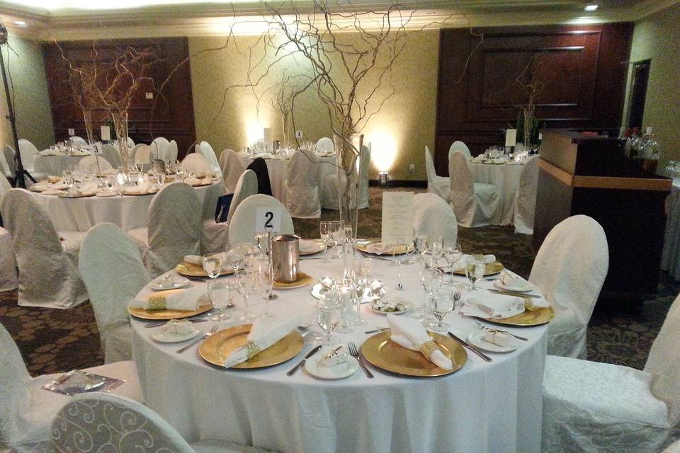 Wedding package table set up