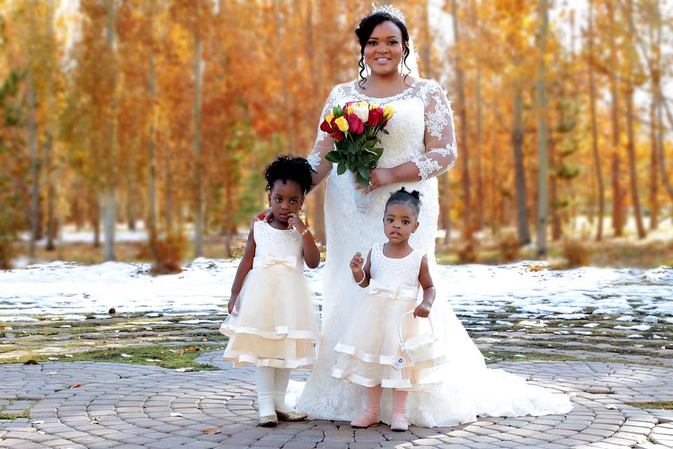 Bride and bridesmaids