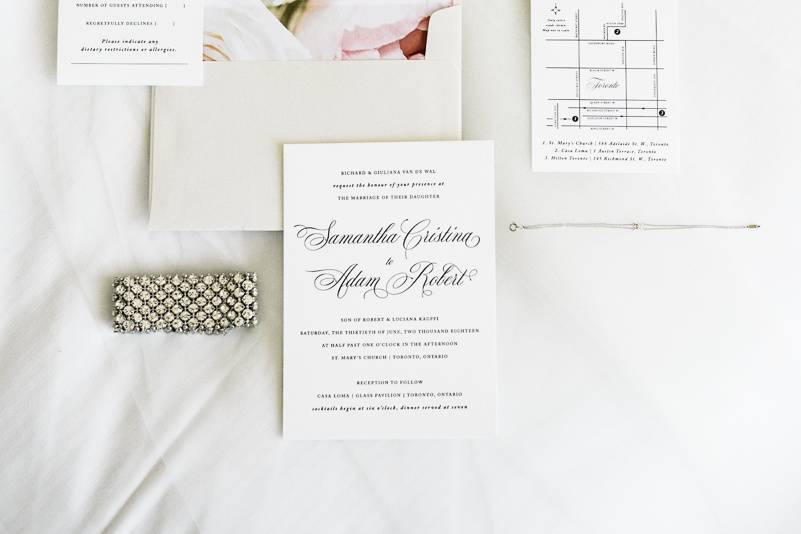 White invitation set