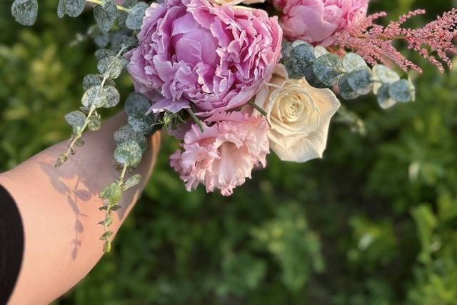 Pink and White Bridal Bouquet
