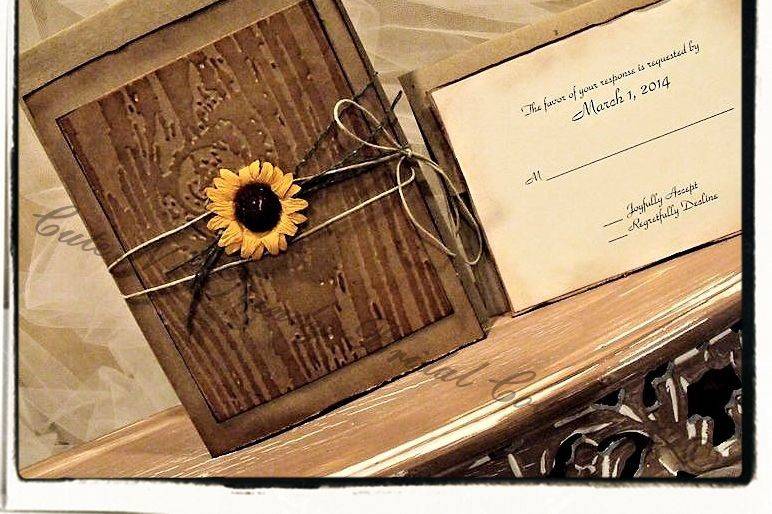 Sunflower Bark invitation