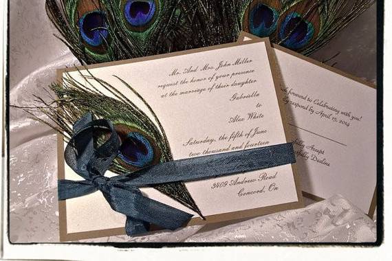 Peacock Wedding Invitation