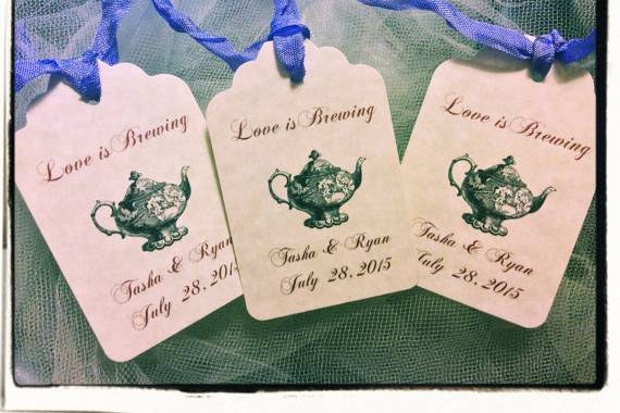 Tea Pot Wedding tags / Alice i