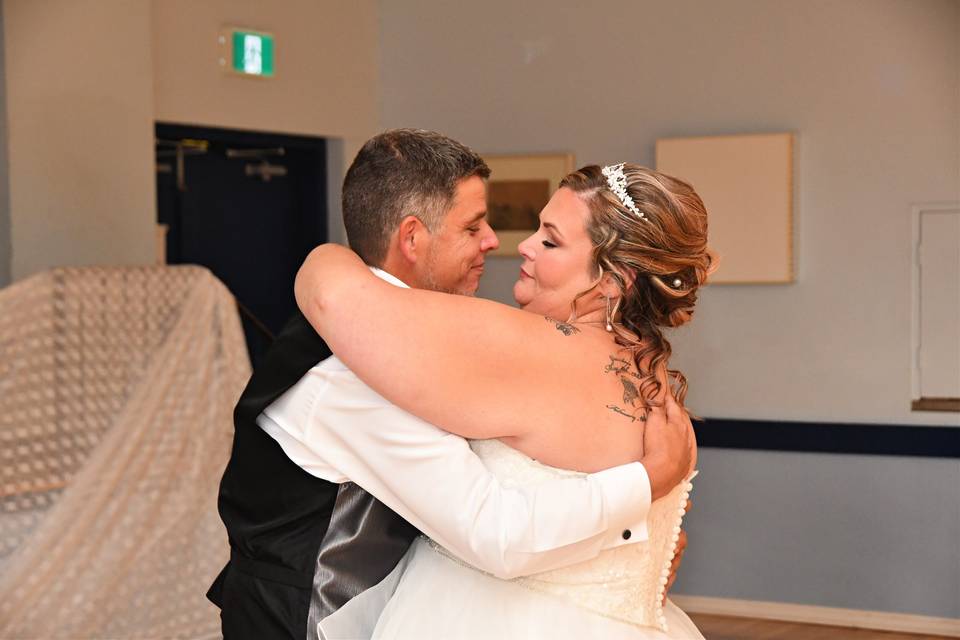 Bride and groom dance