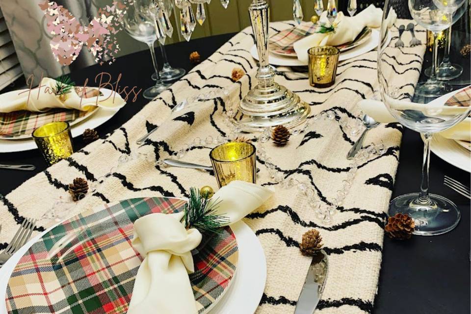 Christmas party tablescape