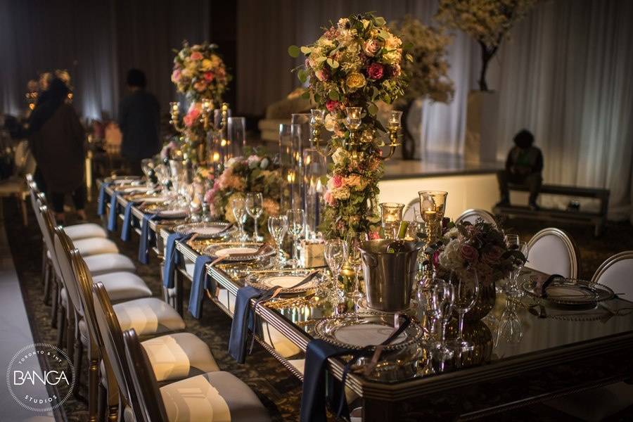 Navy and Gold Luxe Reception