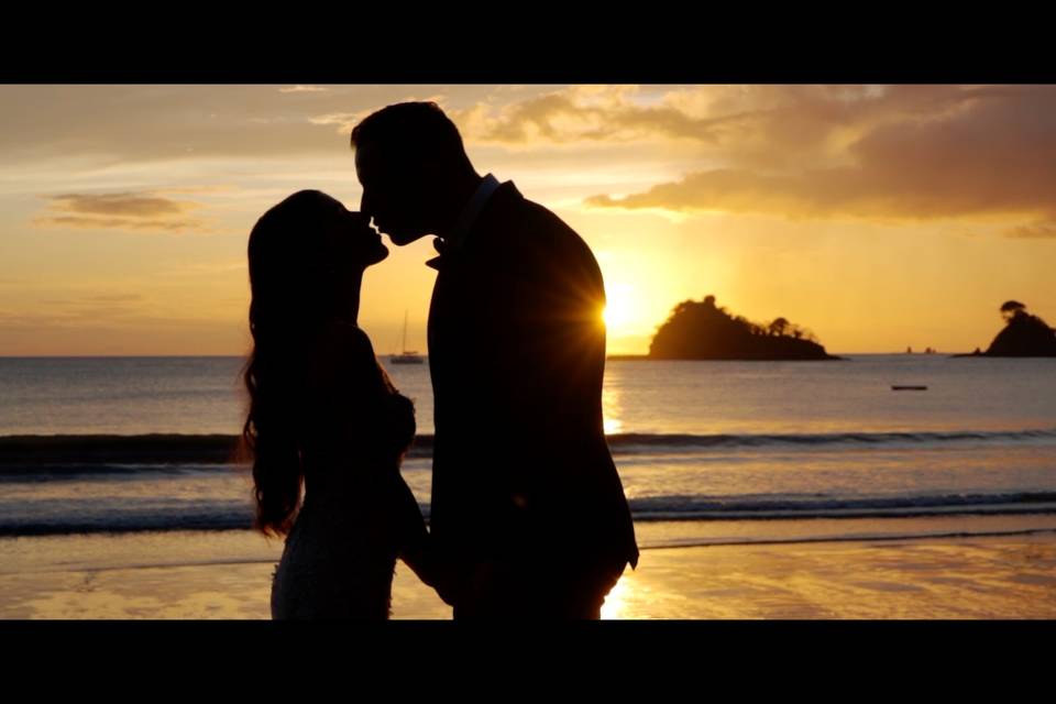 Wedding film at sunset