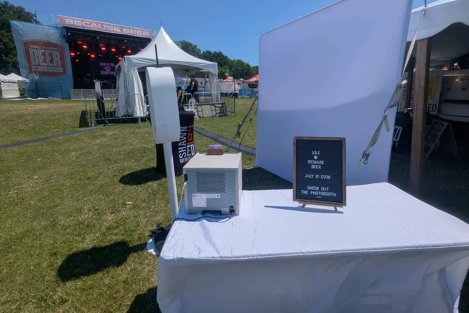 Booth at an outdoor summer festival