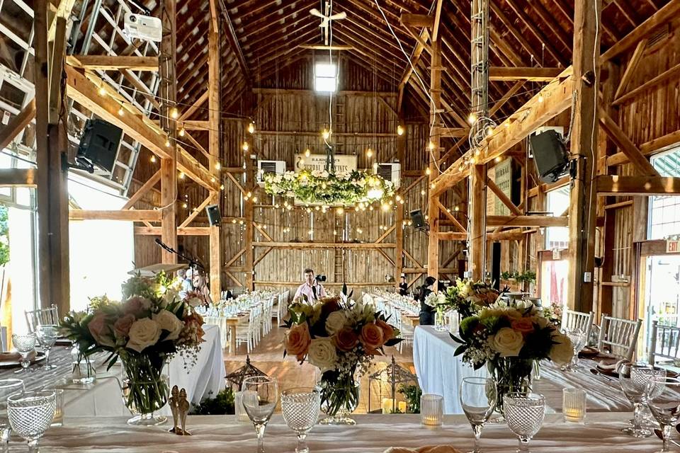 Barn set for wedding
