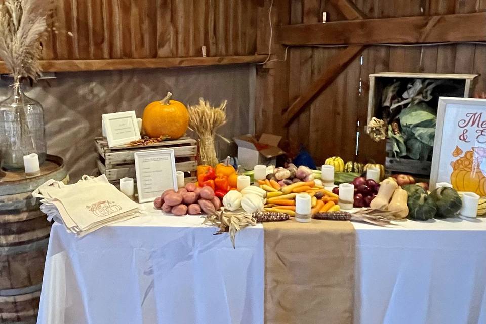 Gift Table at Farm Wedding