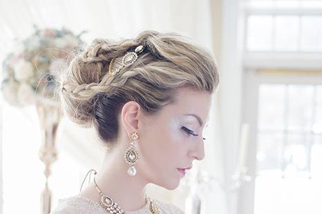 Wedding hair and makeup styling
