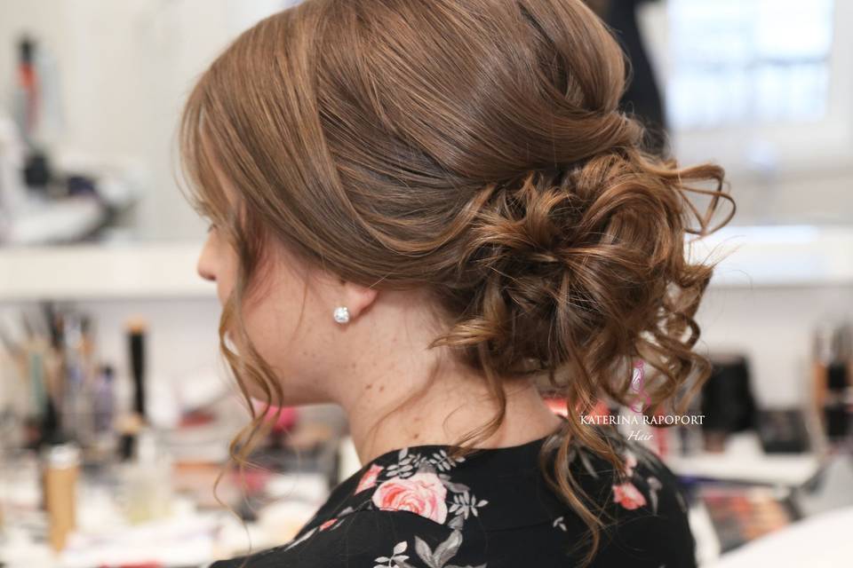 Low textured updo