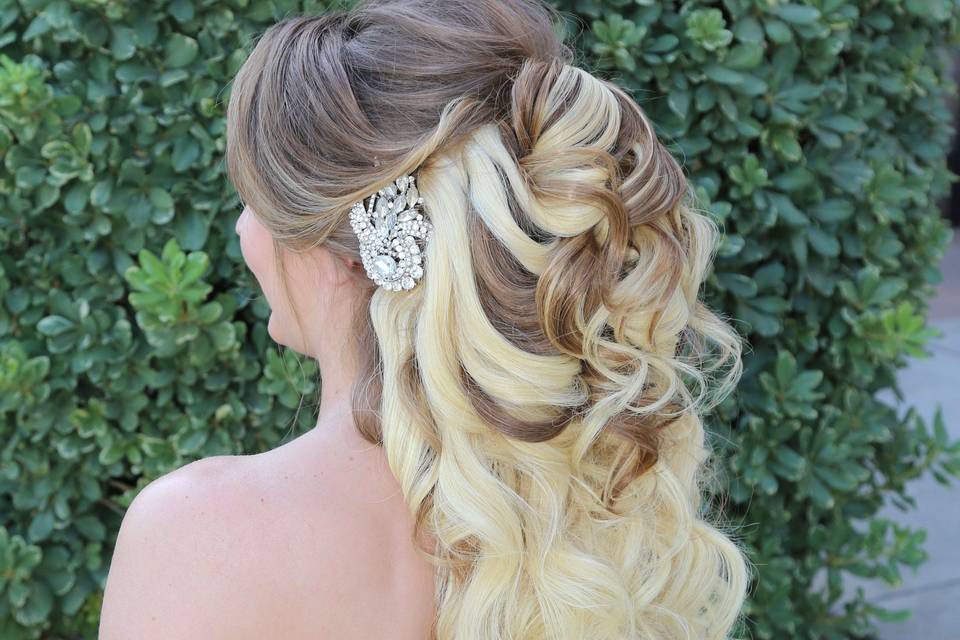 Cascading Bridal Hairstyle