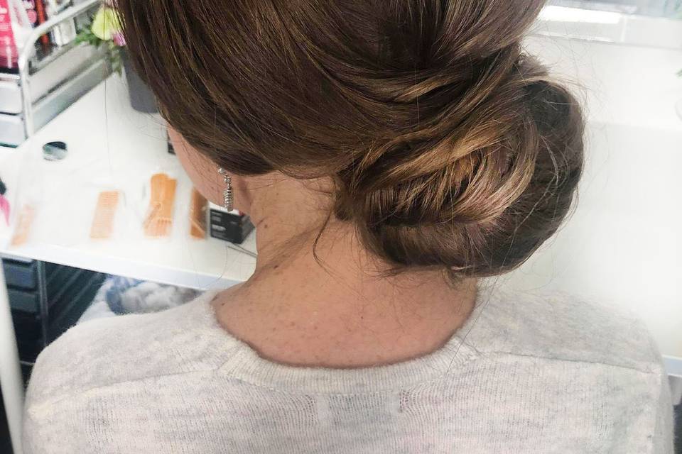 Low textured updo