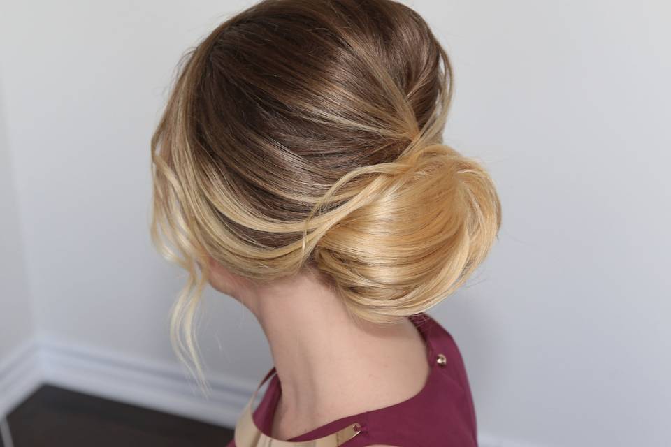 Low Textured Updo Hairstyle