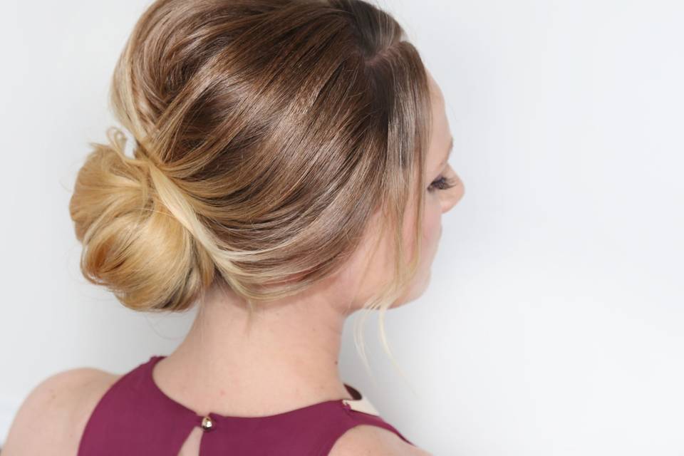 Low Textured Updo Hairstyle