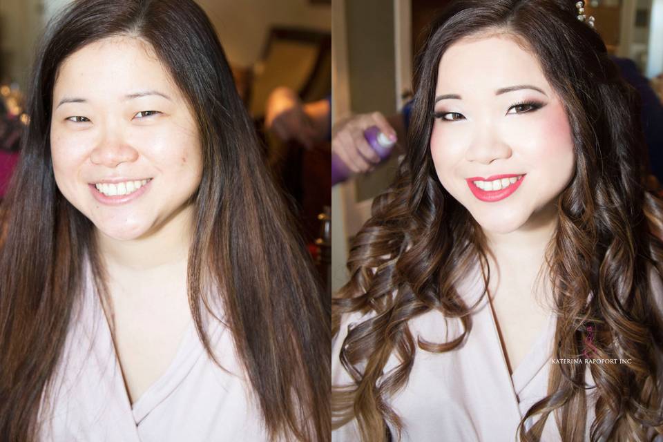 Bride Before and After Makeup